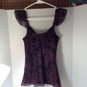 Black with pink dots butterfly shoulder straps